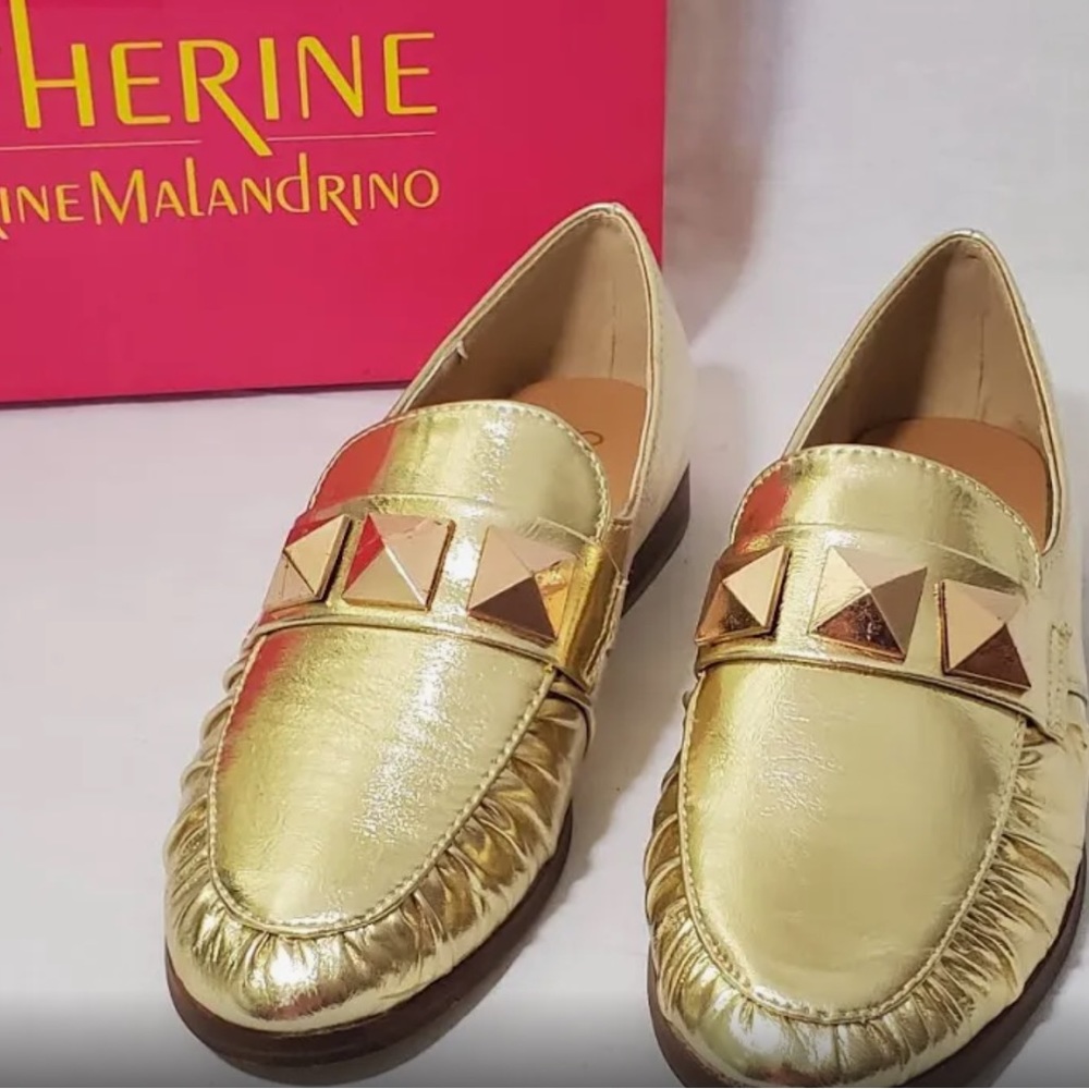 Brand New Catherine Malandrino Gold loafers size 7.5
